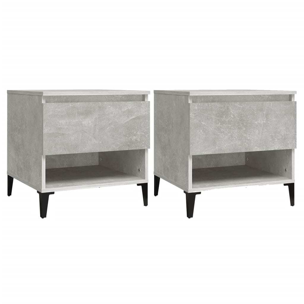 Tables d'appoint 2 pcs Gris béton 50x46x50 cm Bois d'ingénierie - XIOS