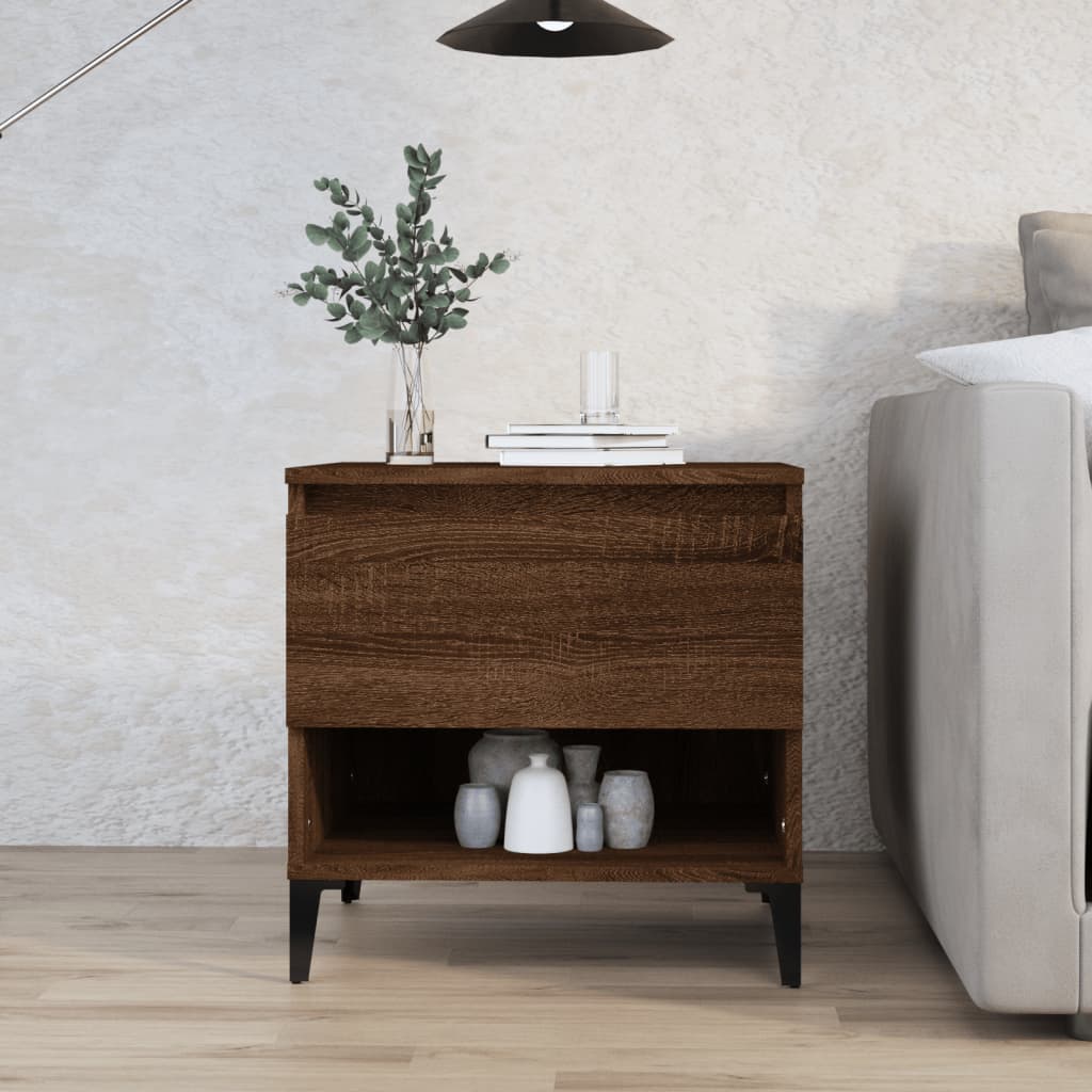 Table d'appoint Chêne marron 50x46x50 cm Bois d'ingénierie - XIOS