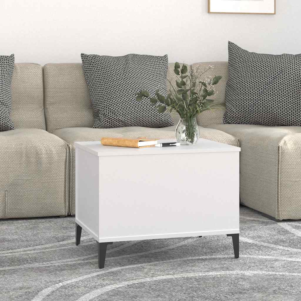 Table basse Blanc 60x44,5x45 cm Bois d'ingénierie - XIOS