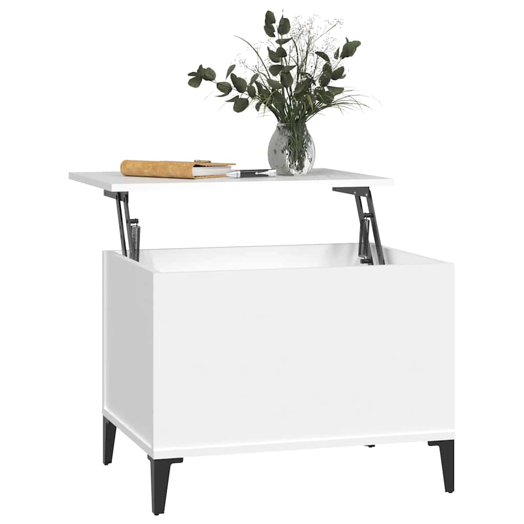 Table basse Blanc 60x44,5x45 cm Bois d'ingénierie - XIOS