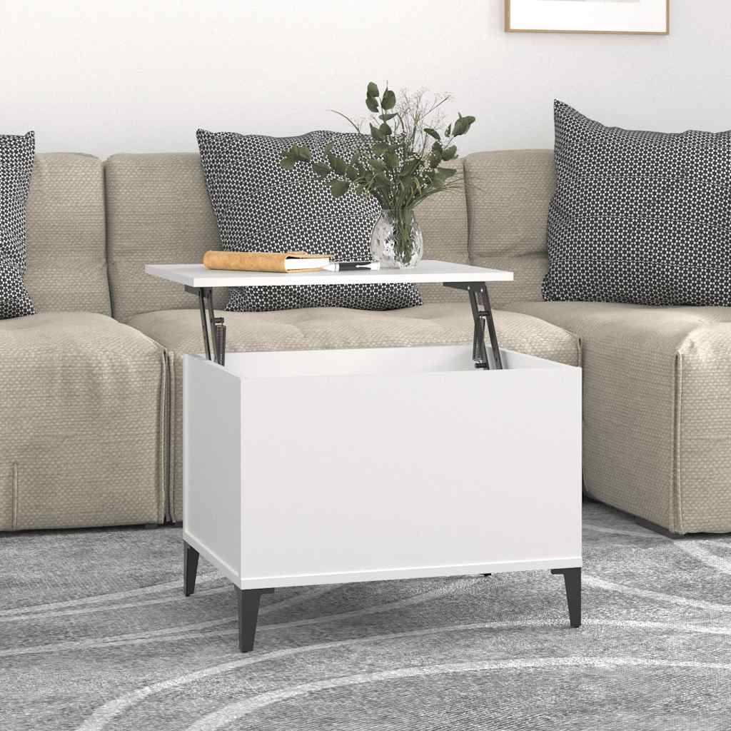 Table basse Blanc 60x44,5x45 cm Bois d'ingénierie - XIOS