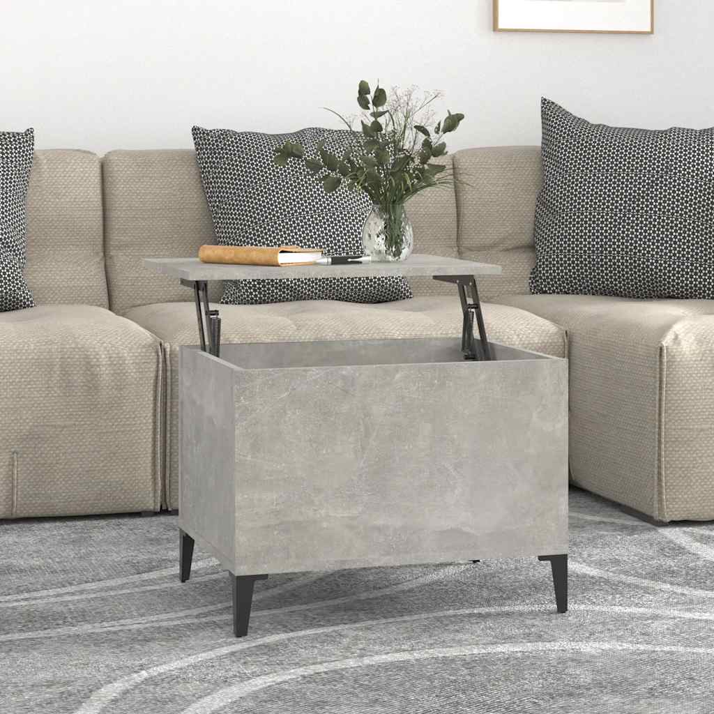 Table basse Gris béton 60x44,5x45 cm Bois d'ingénierie - XIOS