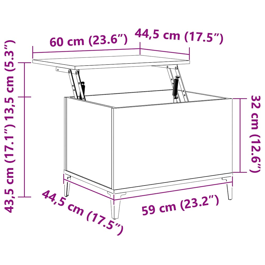 Table basse Chêne fumé 60x44,5x45 cm Bois d'ingénierie - XIOS