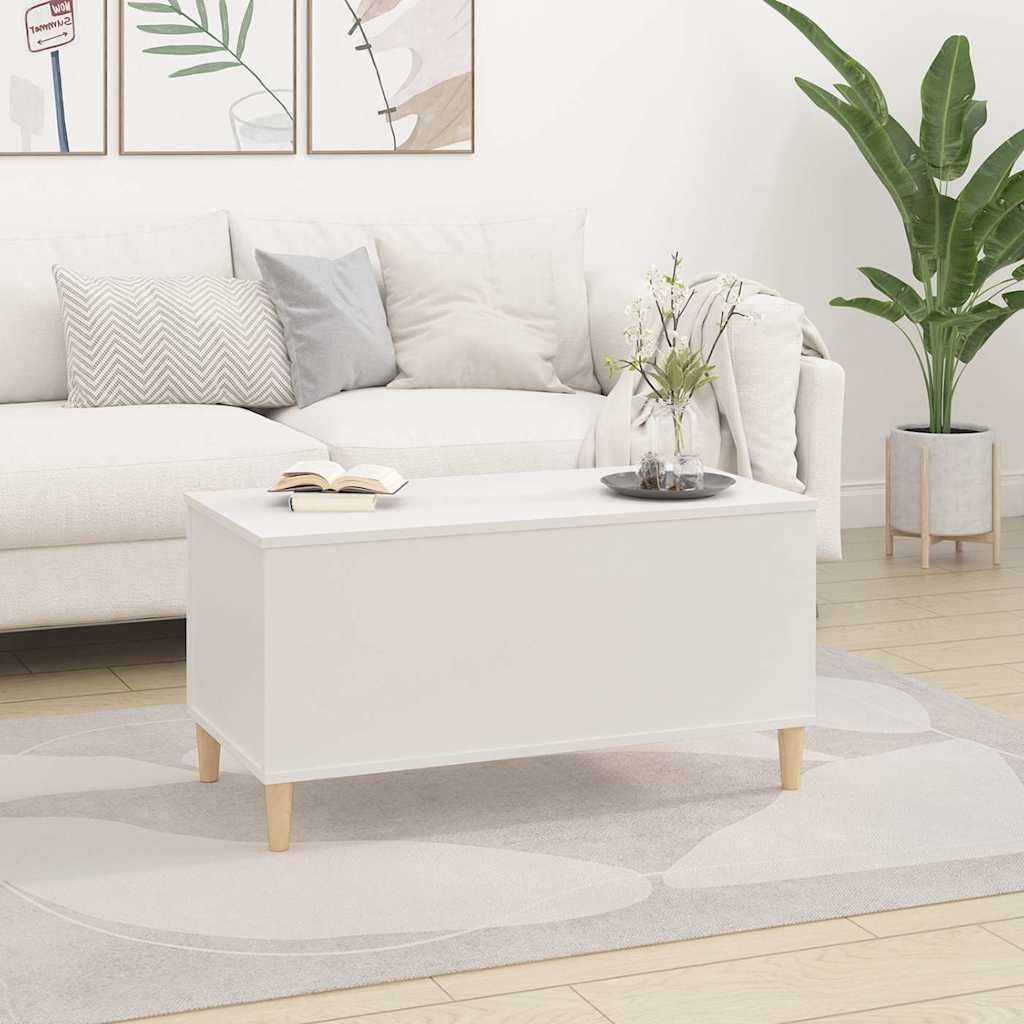 Table basse Blanc 90x44,5x45 cm Bois d'ingénierie - XIOS