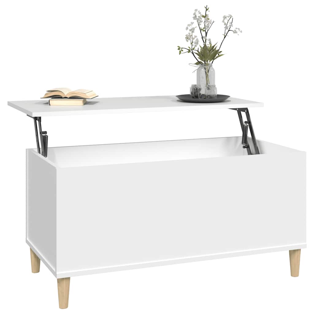 Table basse Blanc 90x44,5x45 cm Bois d'ingénierie - XIOS