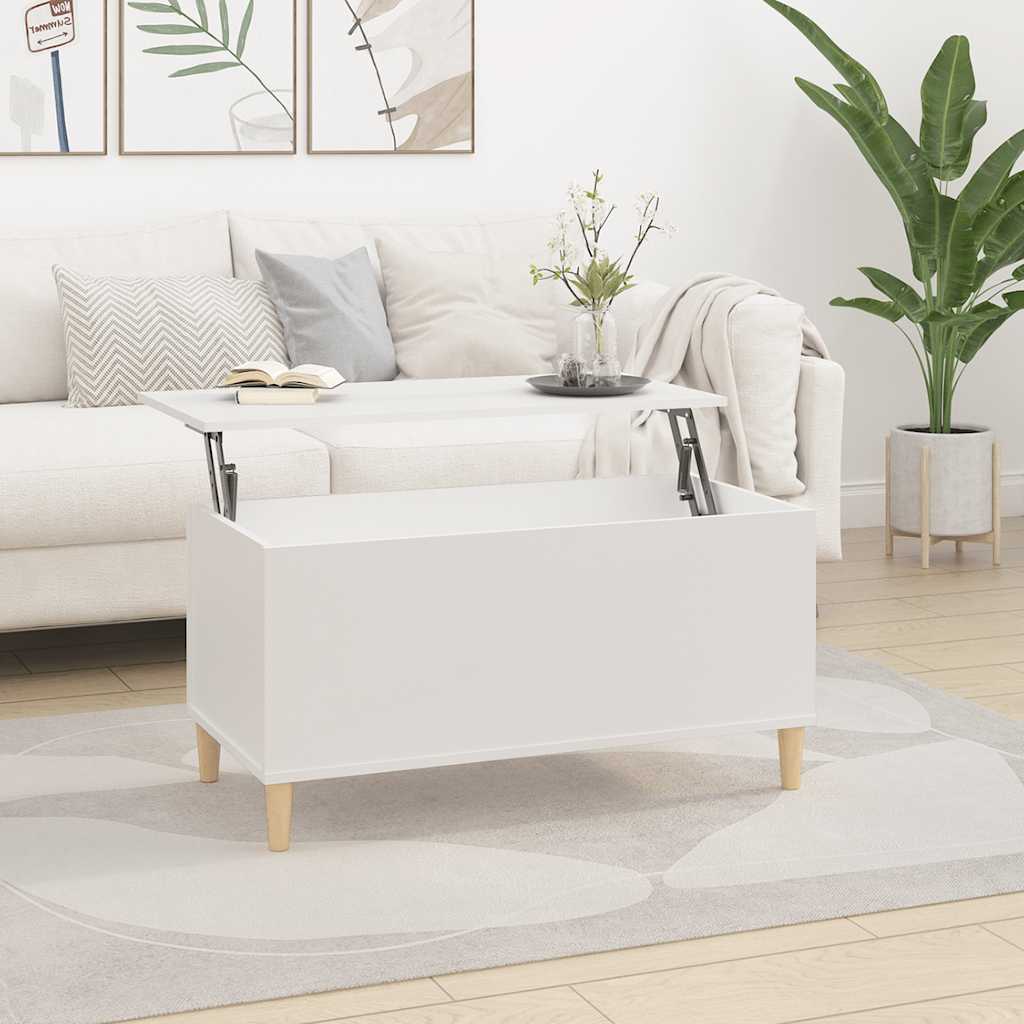 Table basse Blanc 90x44,5x45 cm Bois d'ingénierie - XIOS