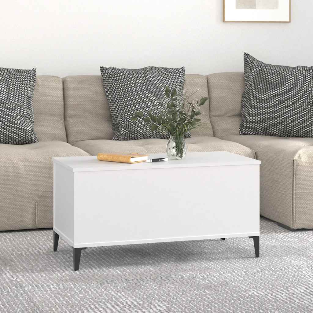 Table basse Blanc 90x44,5x45 cm Bois d'ingénierie - XIOS