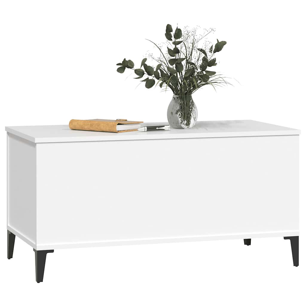 Table basse Blanc 90x44,5x45 cm Bois d'ingénierie - XIOS