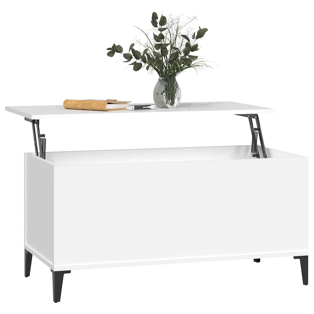 Table basse Blanc 90x44,5x45 cm Bois d'ingénierie - XIOS