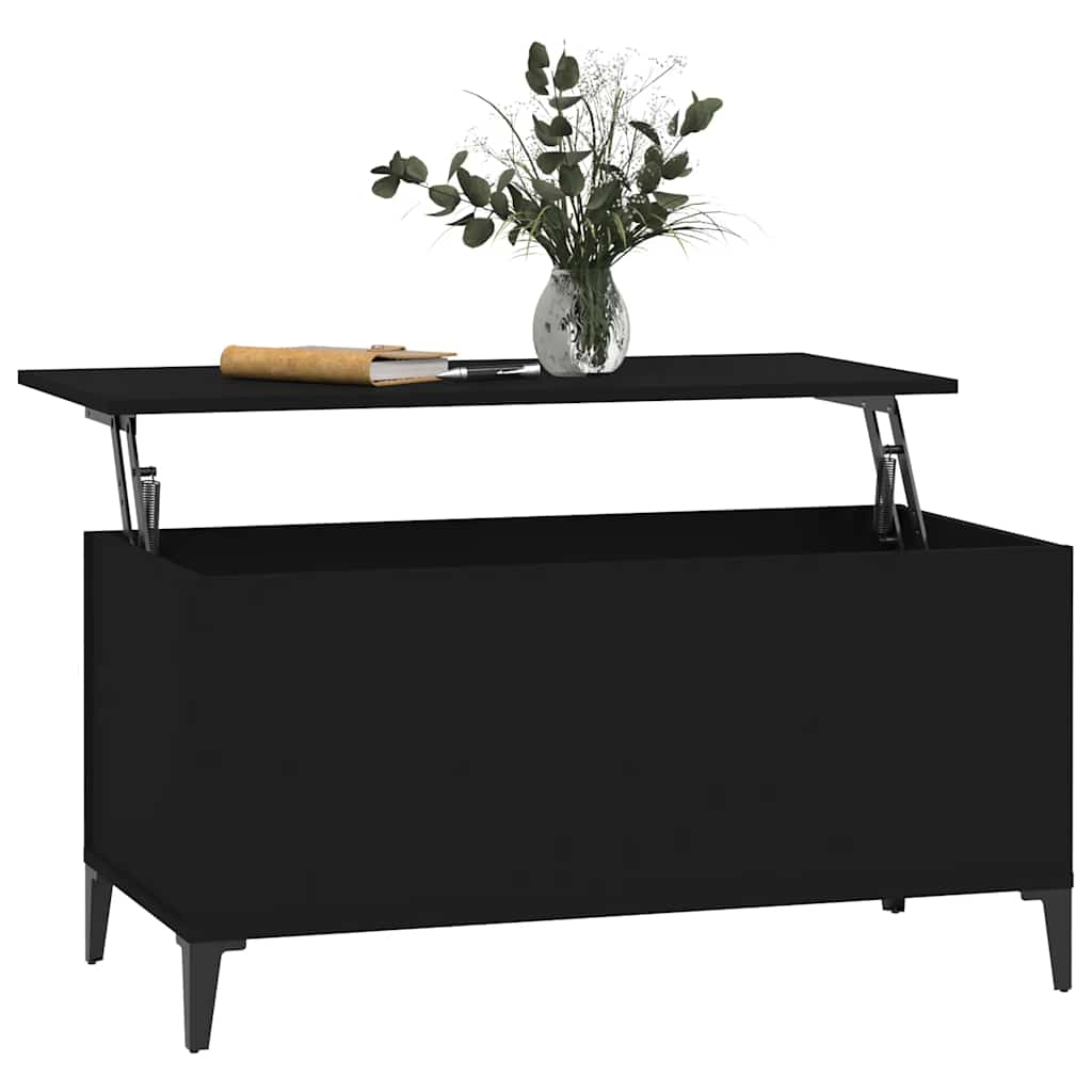 Table basse Noir 90x44,5x45 cm Bois d'ingénierie - XIOS