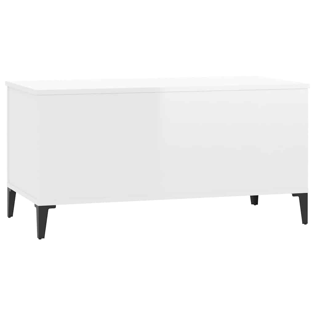 Table basse Blanc brillant 90x44,5x45 cm Bois d'ingénierie - XIOS
