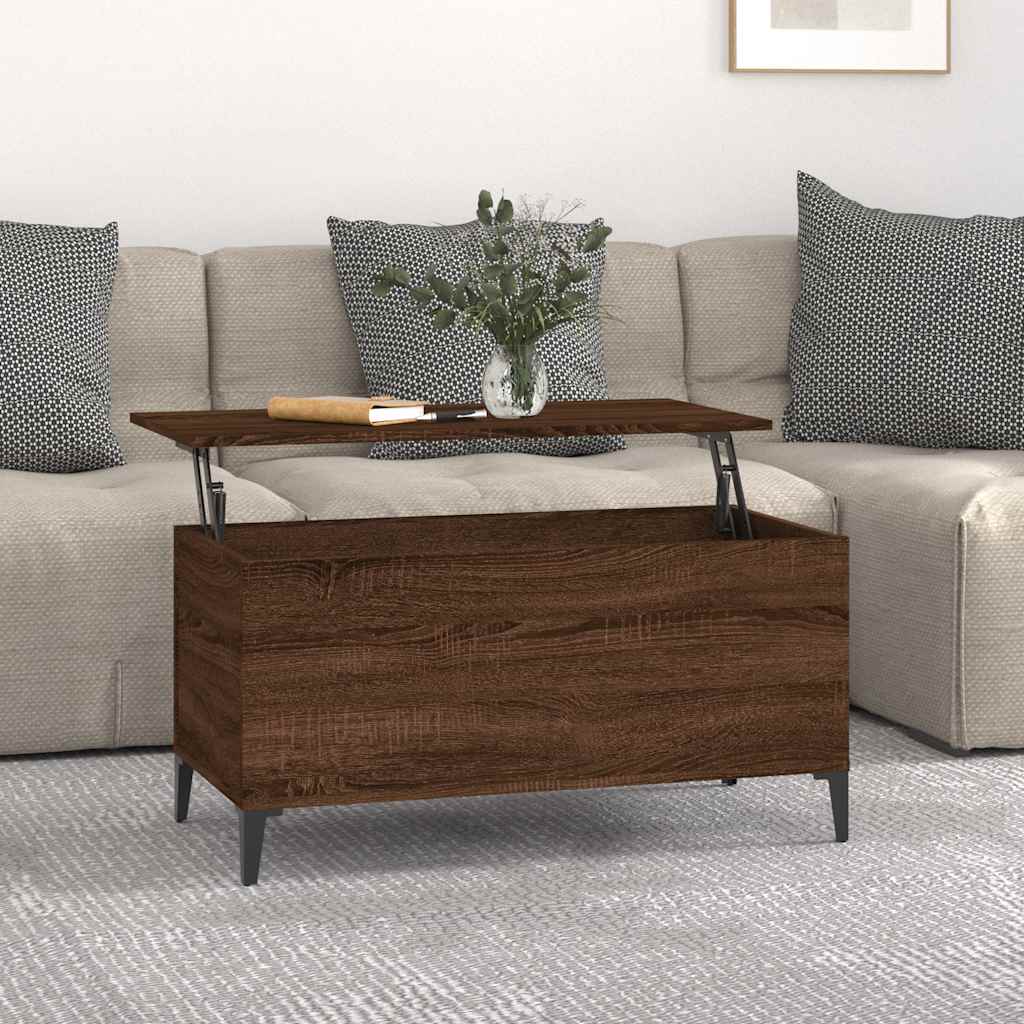 Table basse Chêne marron 90x44,5x45 cm Bois d'ingénierie - XIOS