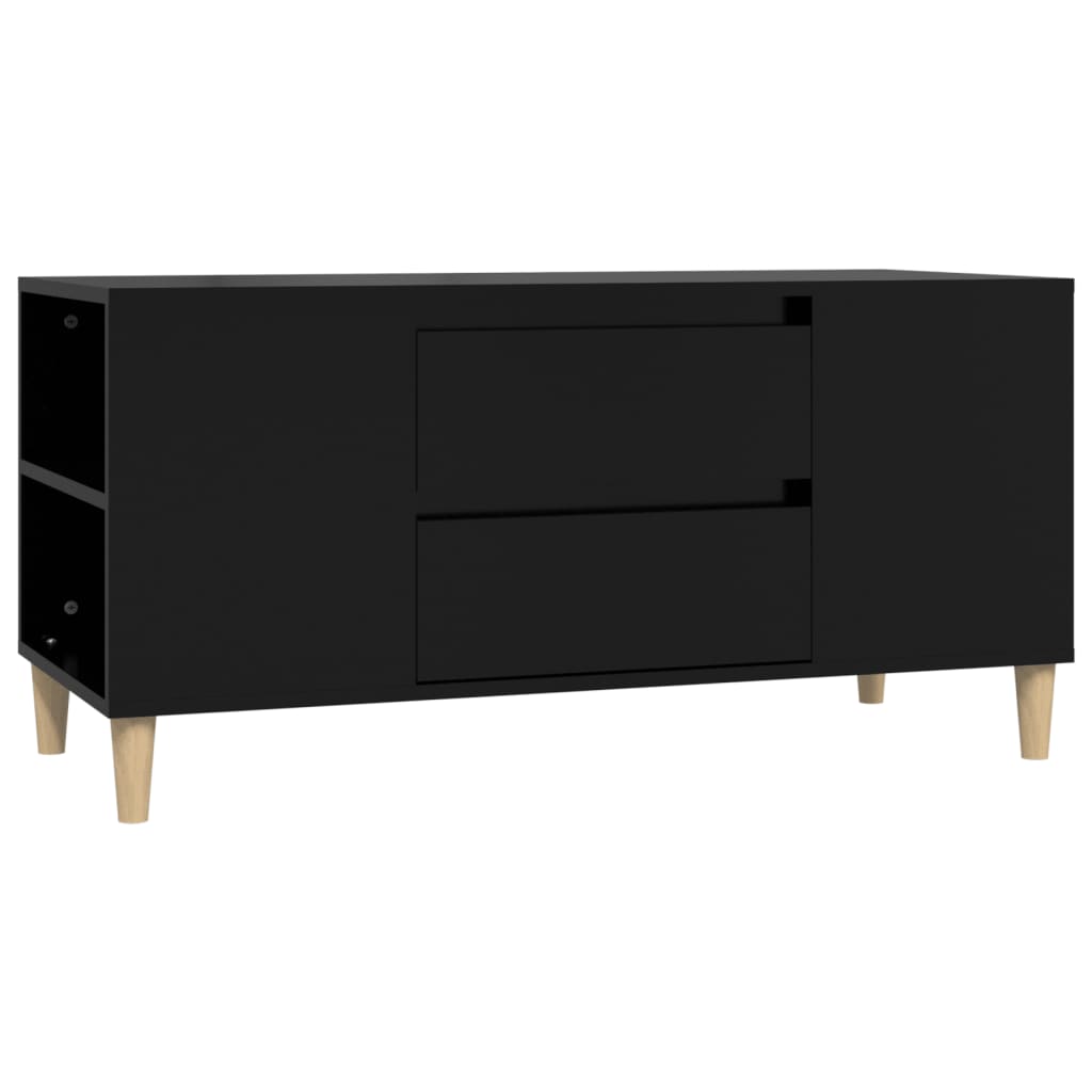 Meuble TV Noir 102x44,5x50 cm Bois d'ingénierie Meubles TV vidaXL   