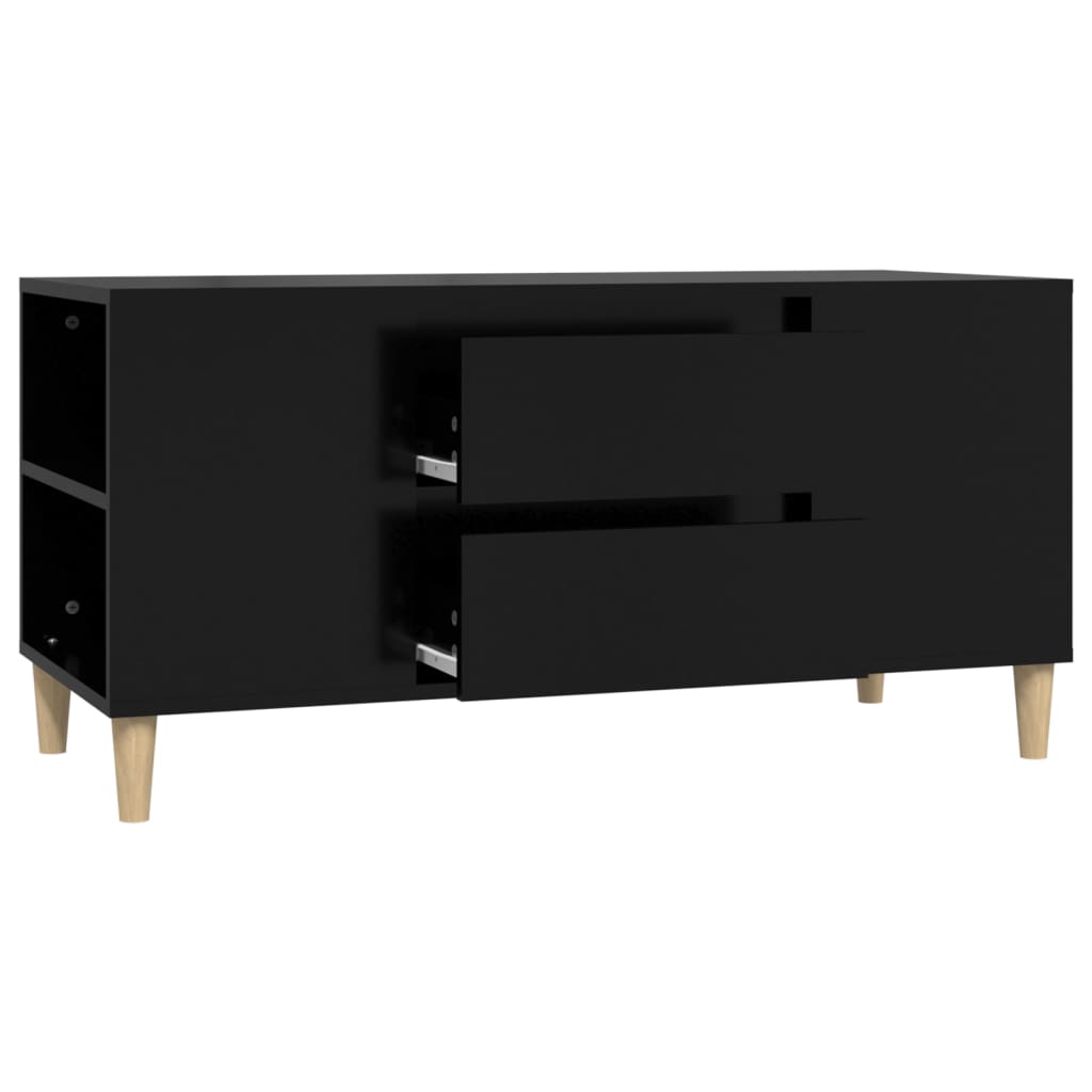Meuble TV Noir 102x44,5x50 cm Bois d'ingénierie Meubles TV vidaXL   