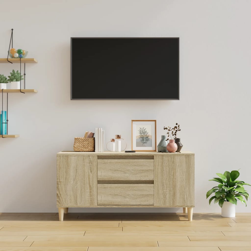 Meuble TV Chêne sonoma 102x44,5x50 cm Bois d'ingénierie - XIOS