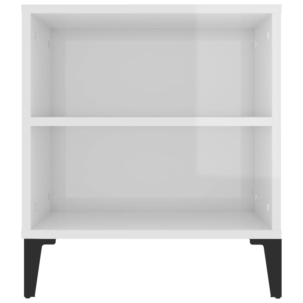 Meuble TV Blanc brillant 102x44,5x50 cm Bois d'ingénierie - XIOS