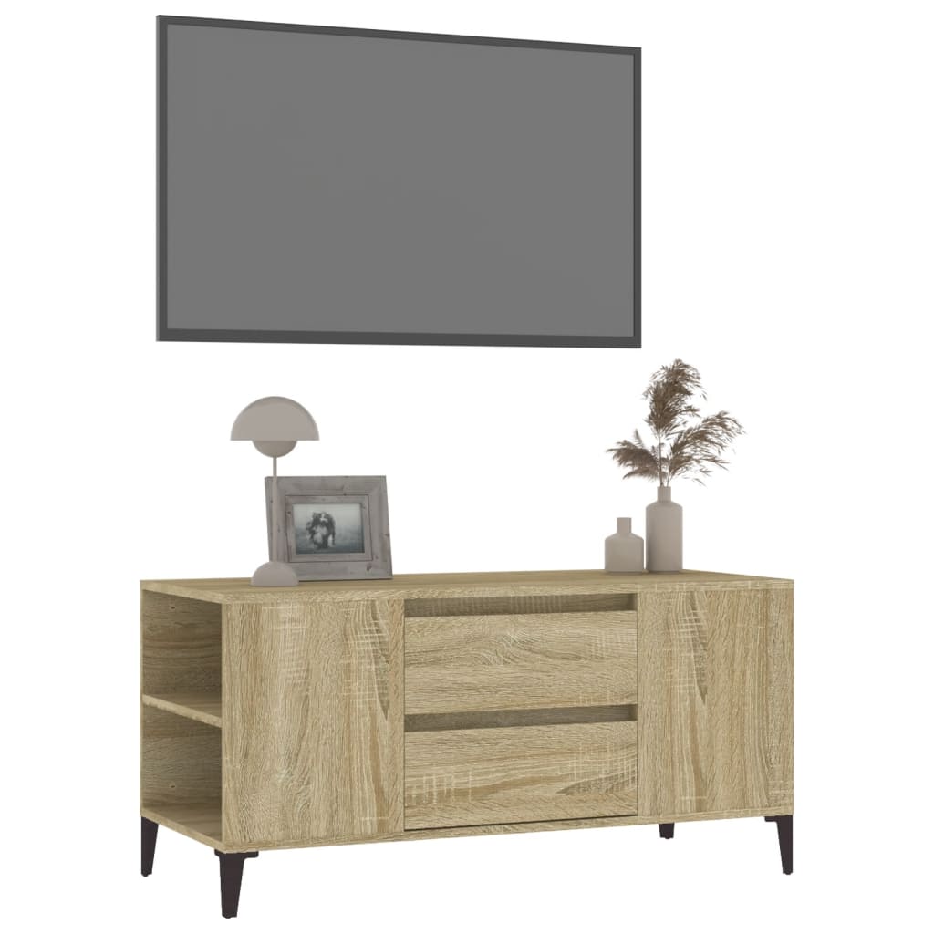 Meuble TV Chêne sonoma 102x44,5x50 cm Bois d'ingénierie Meubles TV vidaXL   