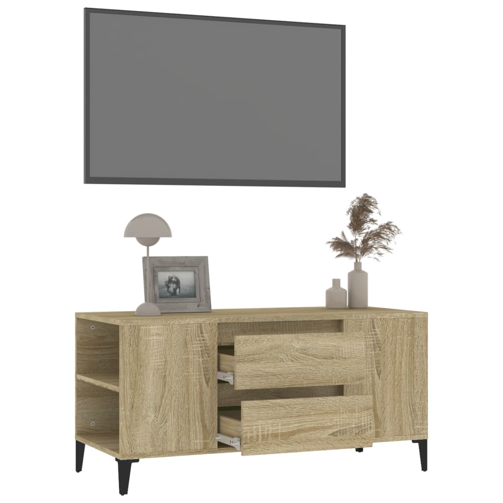 Meuble TV Chêne sonoma 102x44,5x50 cm Bois d'ingénierie Meubles TV vidaXL   