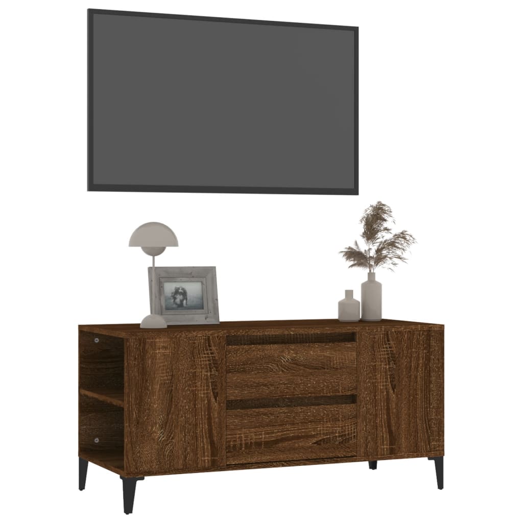 Meuble TV Chêne marron 102x44,5x50 cm Bois d'ingénierie - XIOS