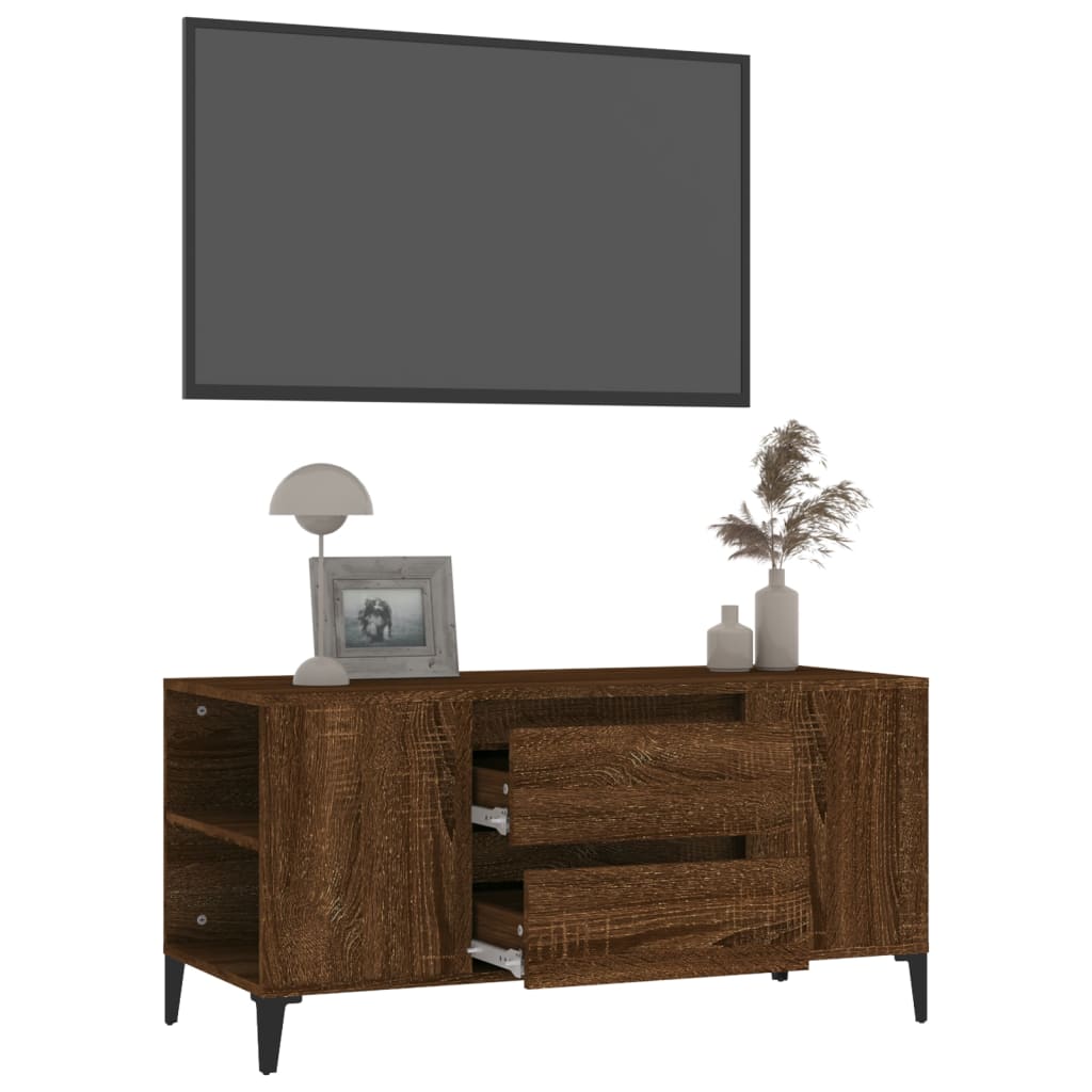 Meuble TV Chêne marron 102x44,5x50 cm Bois d'ingénierie - XIOS
