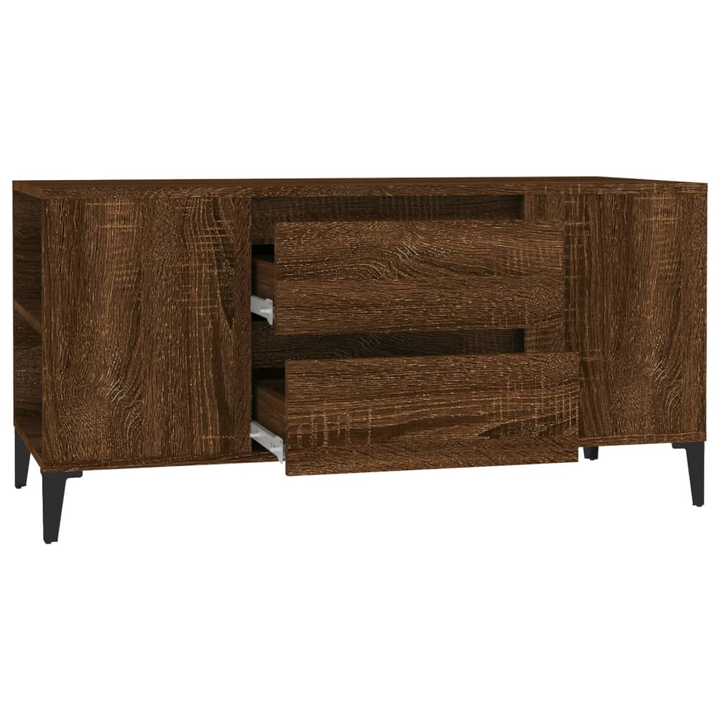 Meuble TV Chêne marron 102x44,5x50 cm Bois d'ingénierie - XIOS