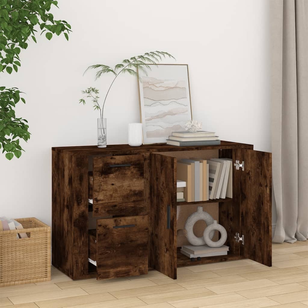 Buffet Chêne fumé 100x33x59,5 cm Bois d'ingénierie - XIOS