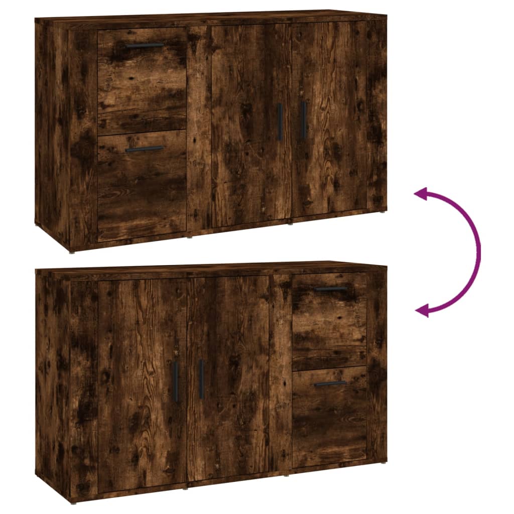 Buffet Chêne fumé 100x33x59,5 cm Bois d'ingénierie - XIOS