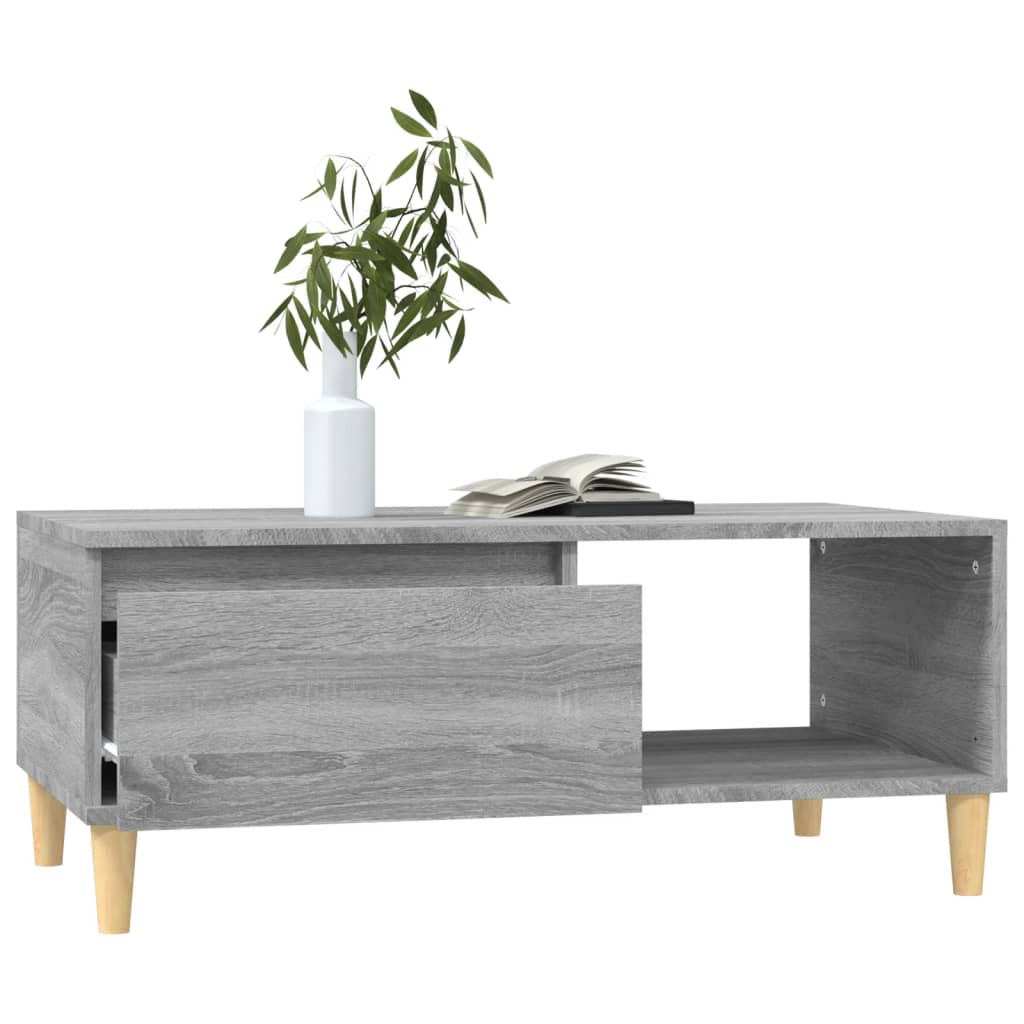 Table basse Sonoma gris 90x50x36,5 cm Bois d'ingénierie - XIOS