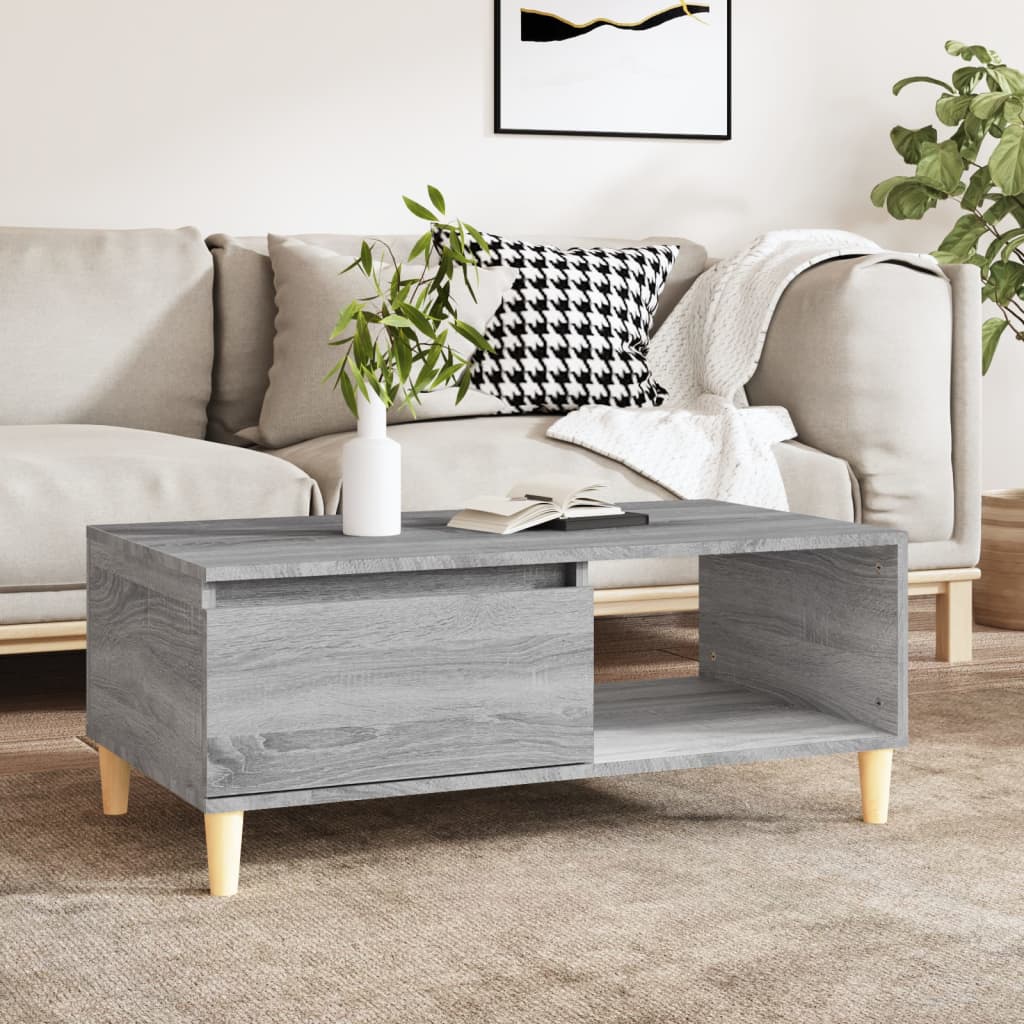 Table basse Sonoma gris 90x50x36,5 cm Bois d'ingénierie - XIOS