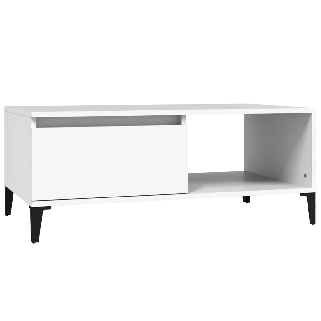Table basse Blanc 90x50x36,5 cm Bois d'ingénierie - XIOS