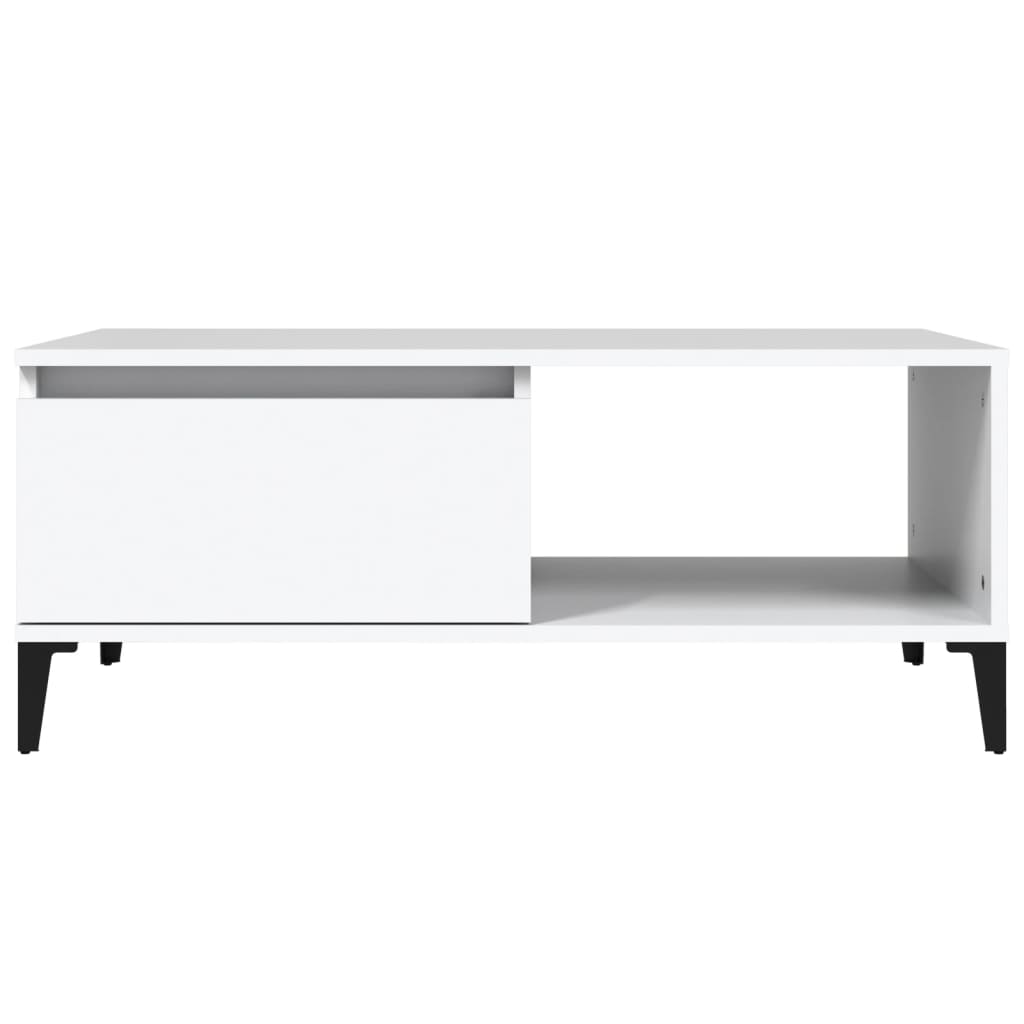 Table basse Blanc 90x50x36,5 cm Bois d'ingénierie - XIOS