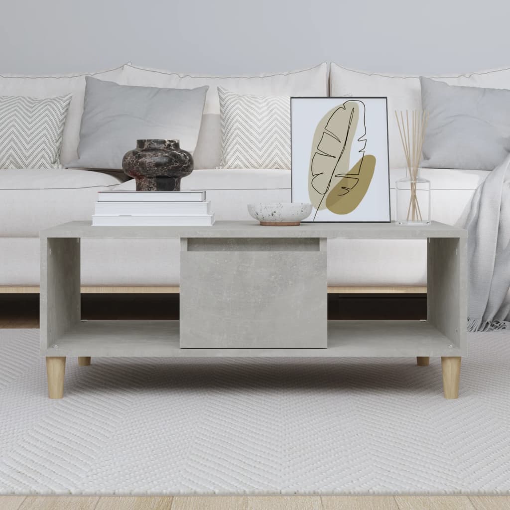 Table basse Gris béton 90x50x36,5 cm Bois d'ingénierie - XIOS