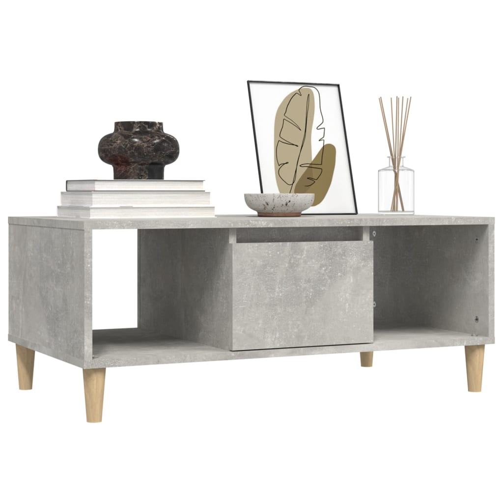 Table basse Gris béton 90x50x36,5 cm Bois d'ingénierie - XIOS