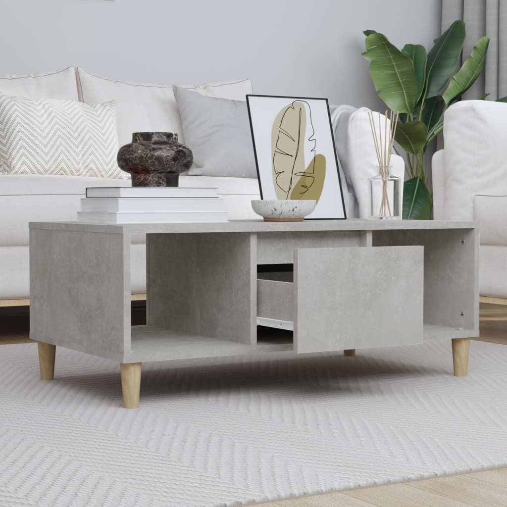Table basse Gris béton 90x50x36,5 cm Bois d'ingénierie - XIOS
