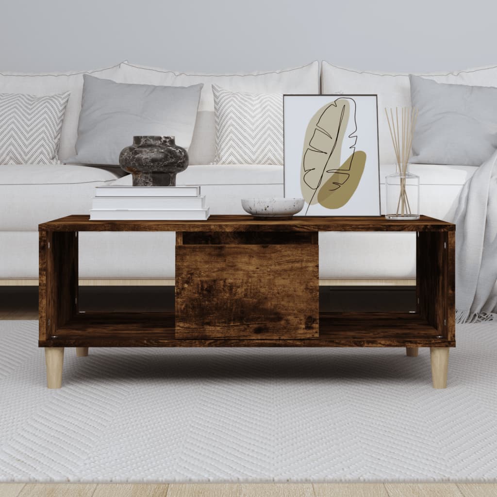 Table basse Chêne fumé 90x50x36,5 cm Bois d'ingénierie - XIOS