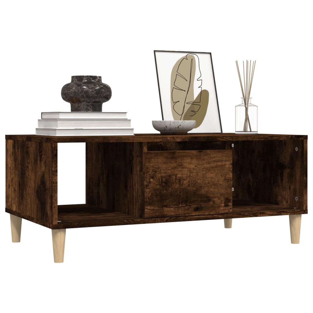 Table basse Chêne fumé 90x50x36,5 cm Bois d'ingénierie - XIOS