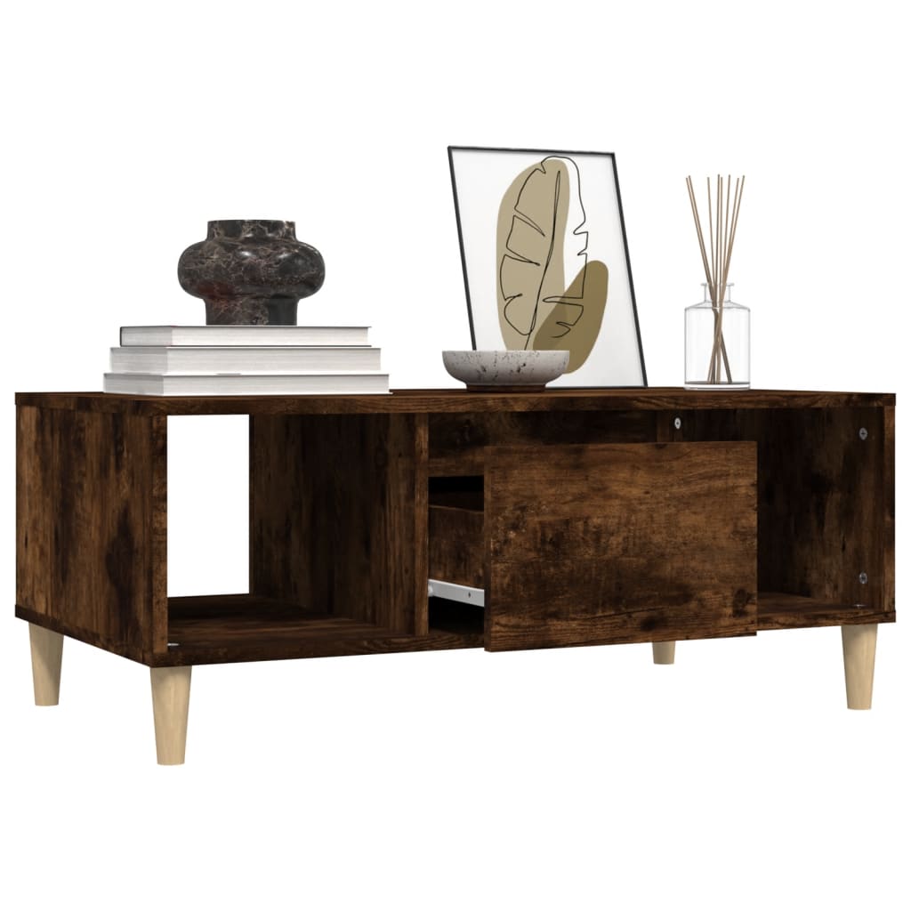 Table basse Chêne fumé 90x50x36,5 cm Bois d'ingénierie - XIOS