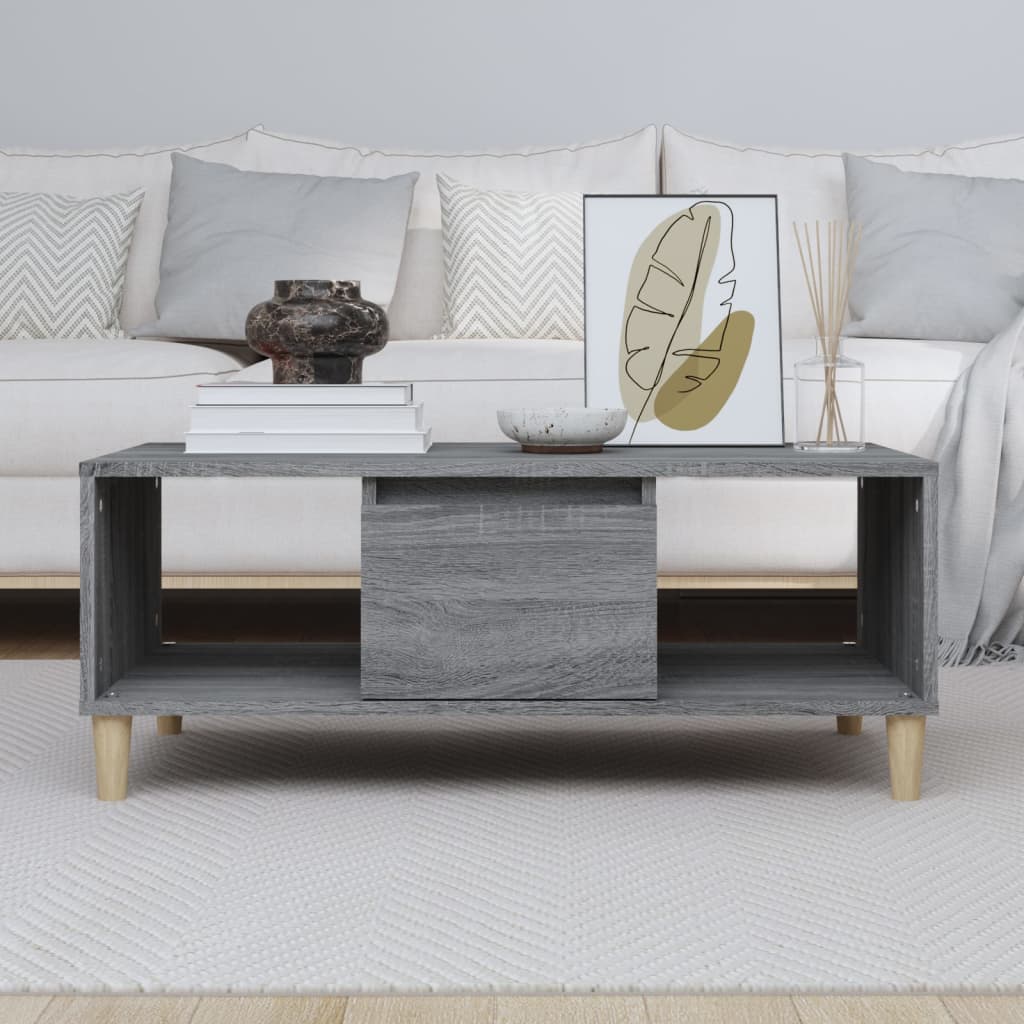 Table basse Sonoma gris 90x50x36,5 cm Bois d'ingénierie - XIOS