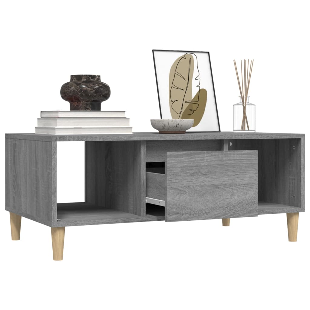 Table basse Sonoma gris 90x50x36,5 cm Bois d'ingénierie - XIOS