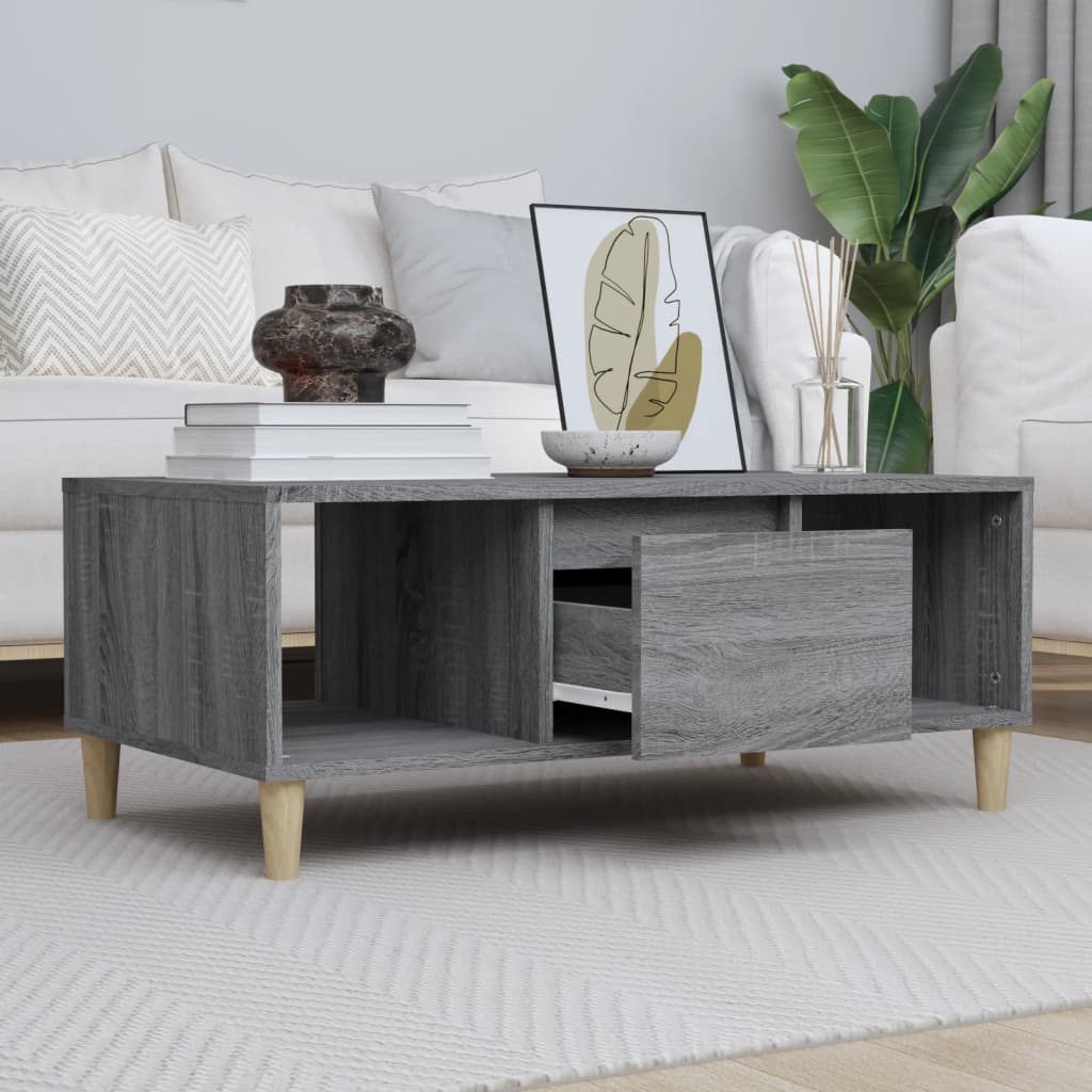 Table basse Sonoma gris 90x50x36,5 cm Bois d'ingénierie - XIOS