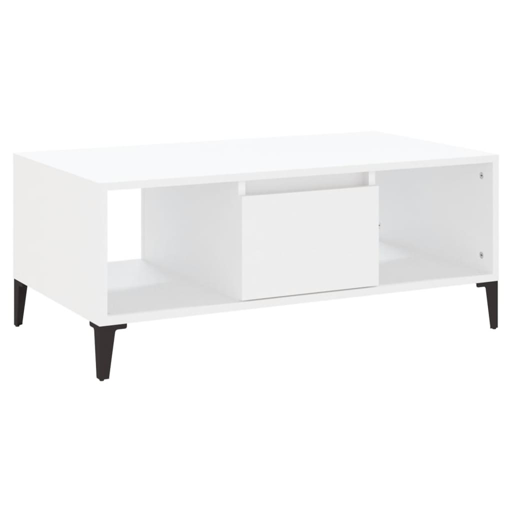 Table basse Blanc 90x50x36,5 cm Bois d'ingénierie - XIOS