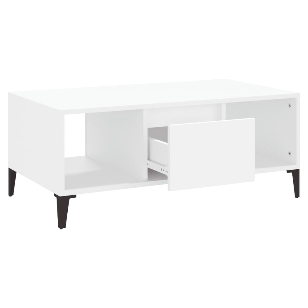 Table basse Blanc 90x50x36,5 cm Bois d'ingénierie - XIOS