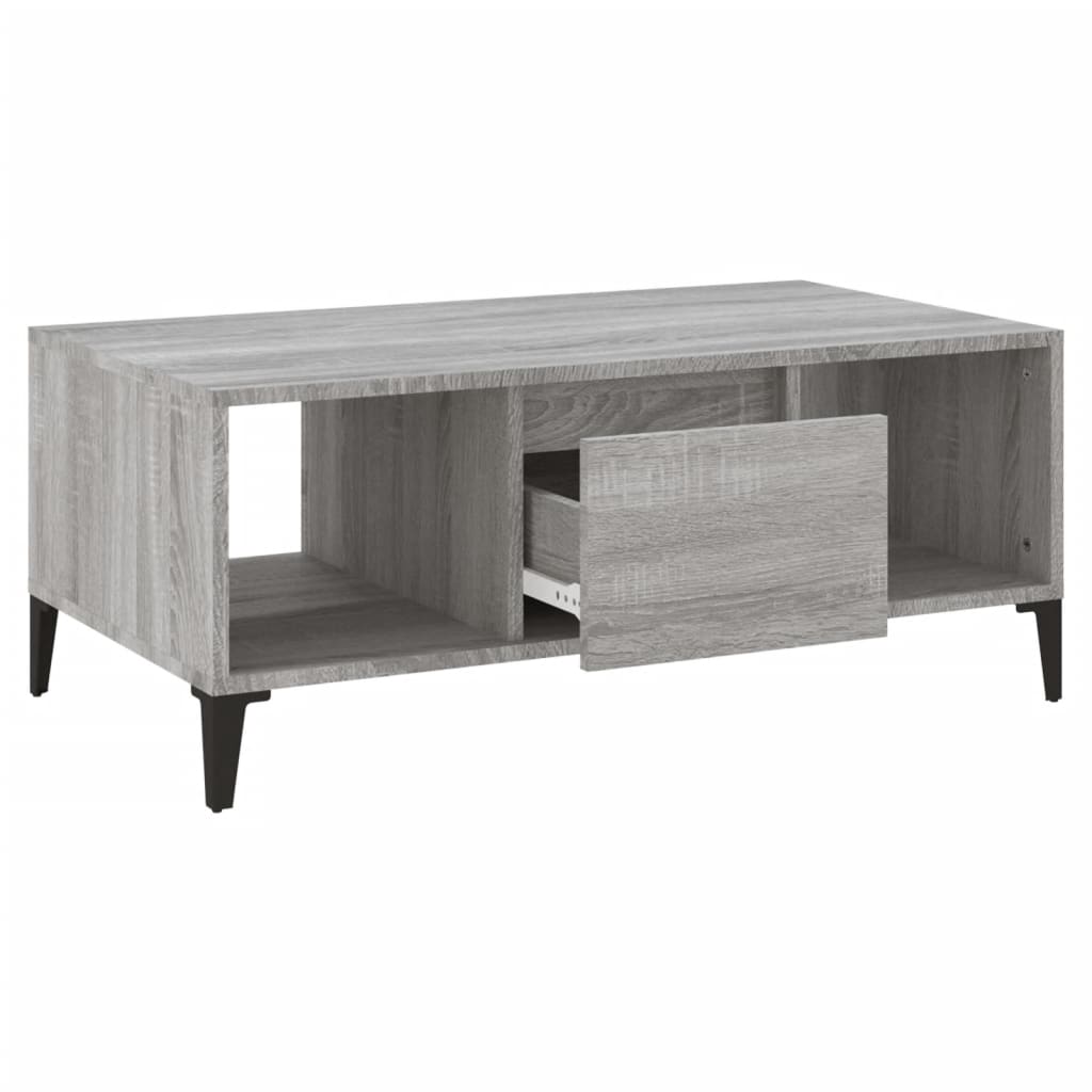 Table basse Sonoma gris 90x50x36,5 cm Bois d'ingénierie - XIOS
