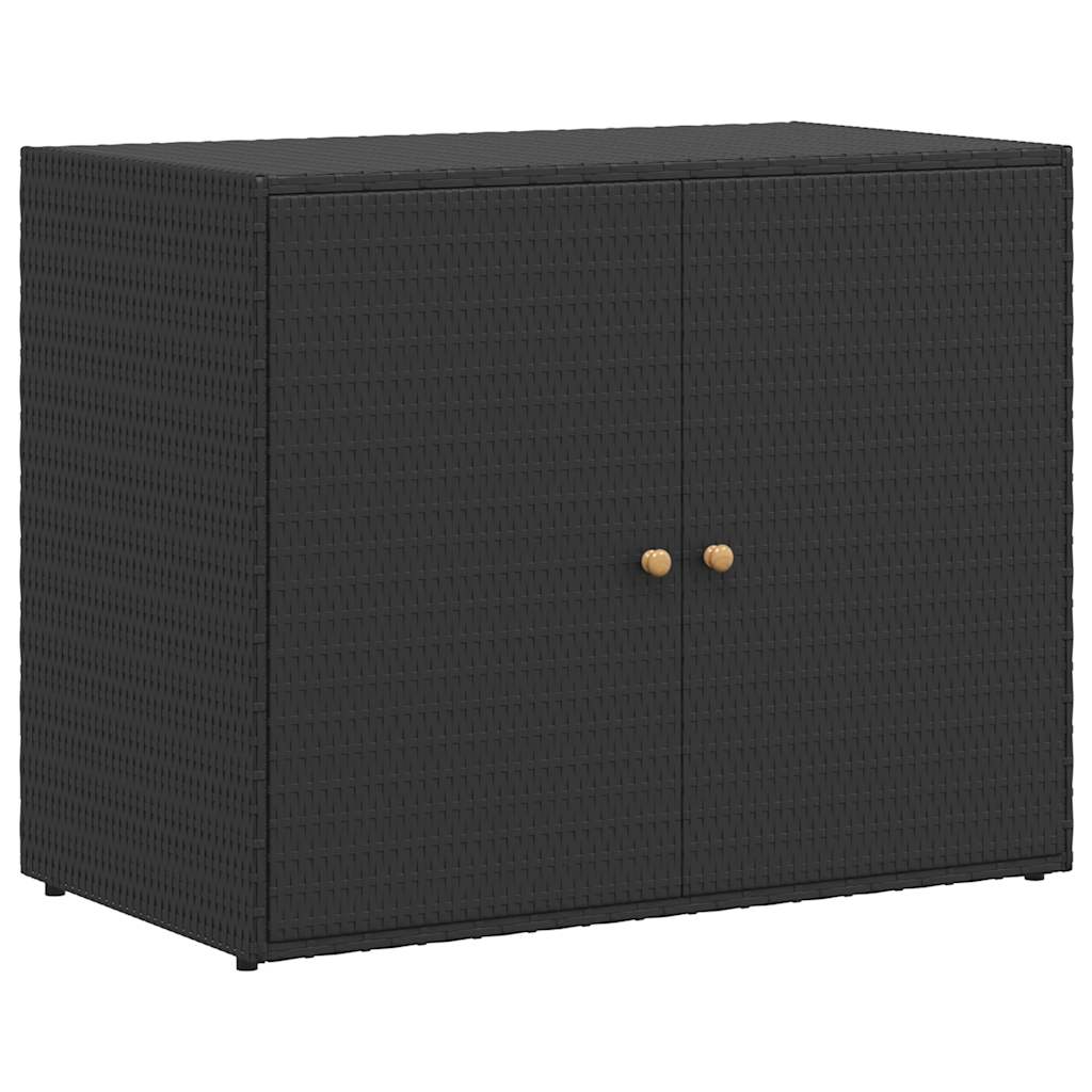 Armoire de rangement jardin Noir 100x55,5x80 cm Résine tressée