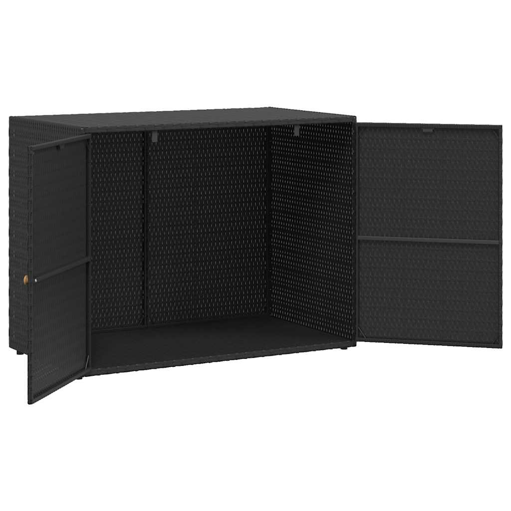 Armoire de rangement jardin Noir 100x55,5x80 cm Résine tressée