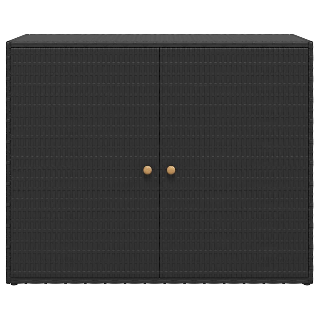 Armoire de rangement jardin Noir 100x55,5x80 cm Résine tressée