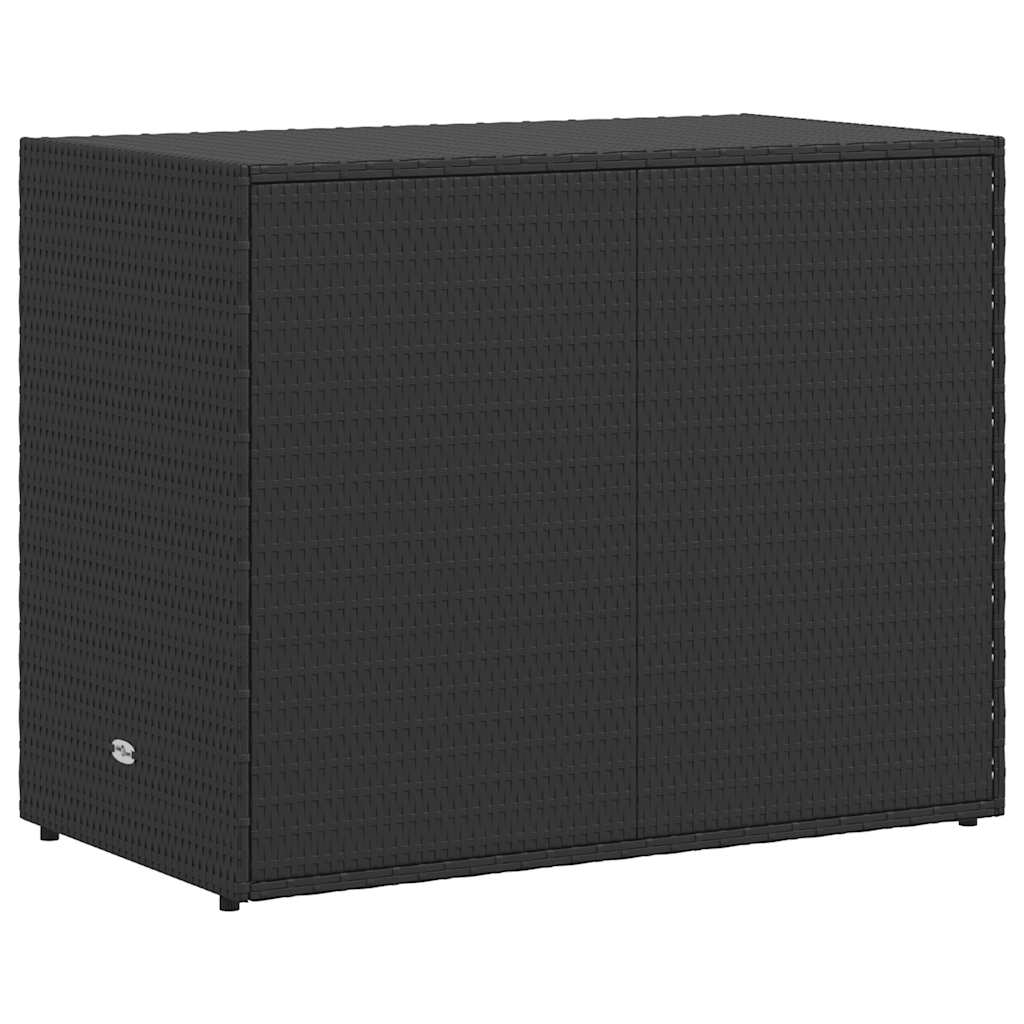 Armoire de rangement jardin Noir 100x55,5x80 cm Résine tressée