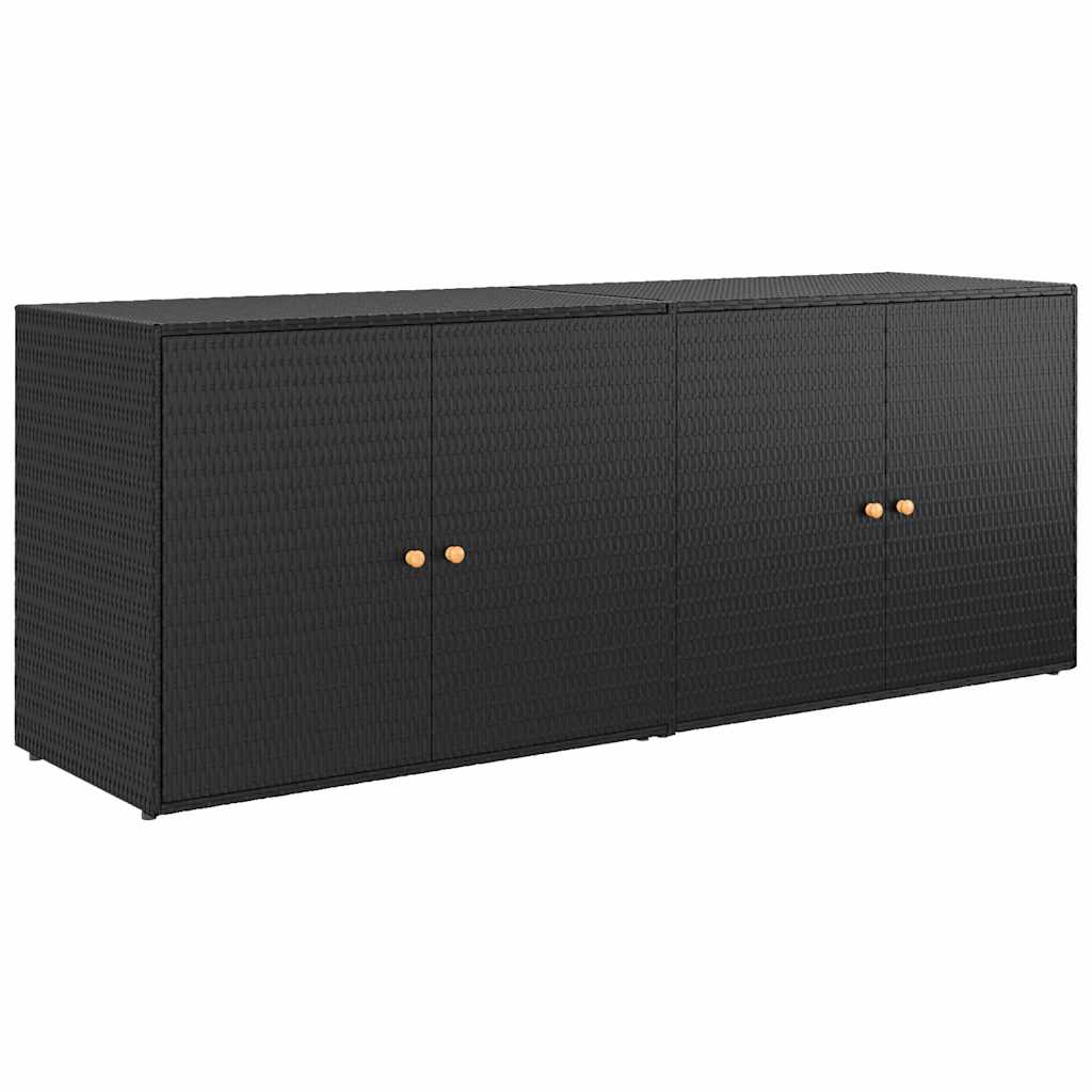 Armoire de rangement de jardin Noir 198x55,5x80 cm Résine tressée - XIOS