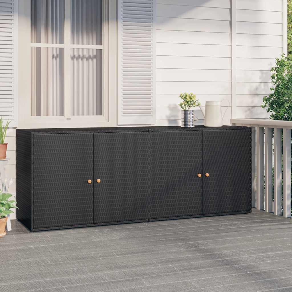 Armoire de rangement de jardin Noir 198x55,5x80 cm Résine tressée - XIOS