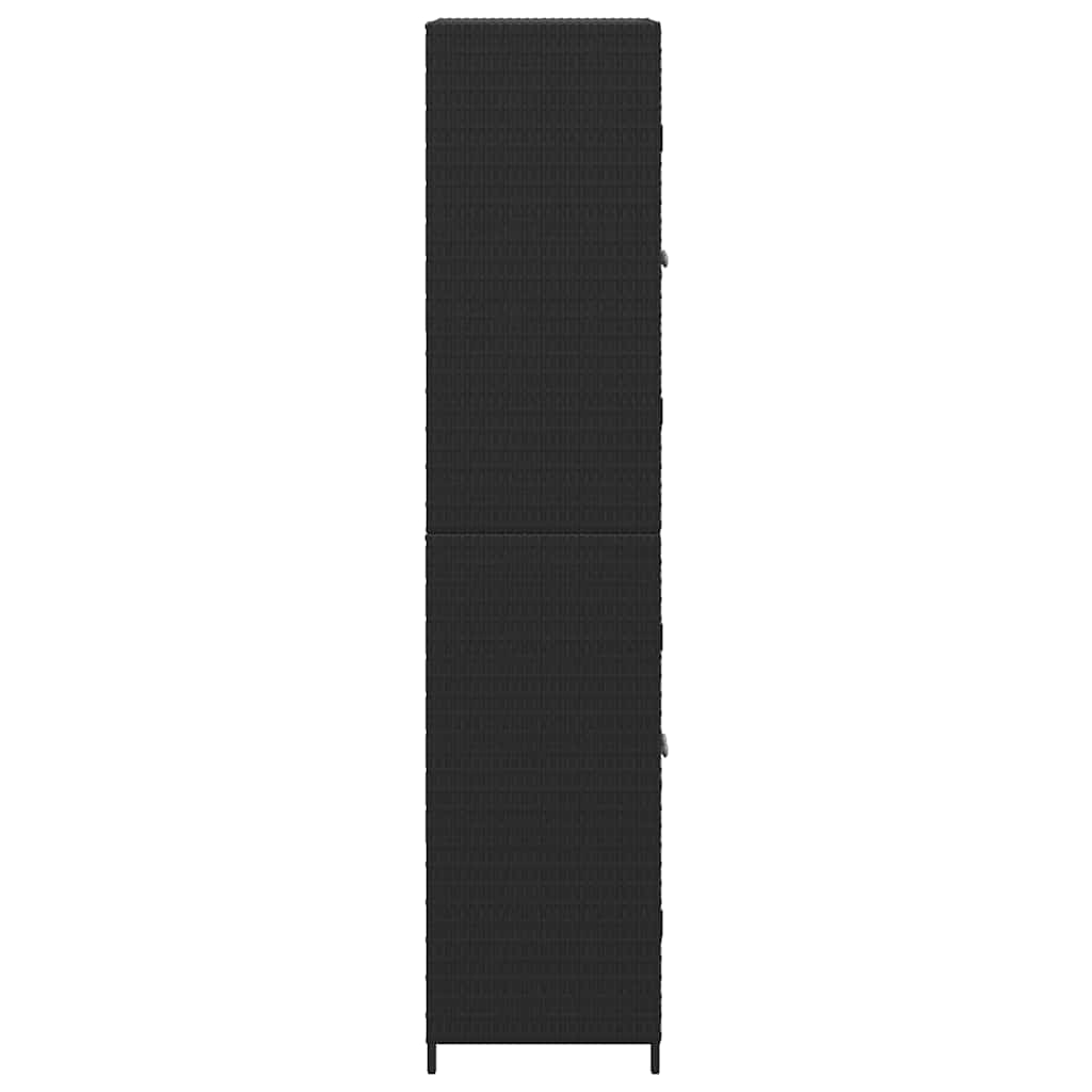 Armoire de rangement de jardin Noir 59x40x180 cm Résine tressée - XIOS